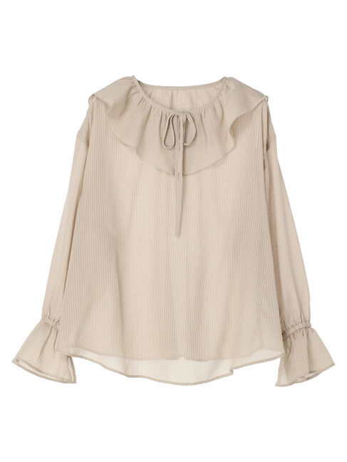 earth music&ecology「前後2wayストライプフリルブラウス」|シャツ・ブラウス|