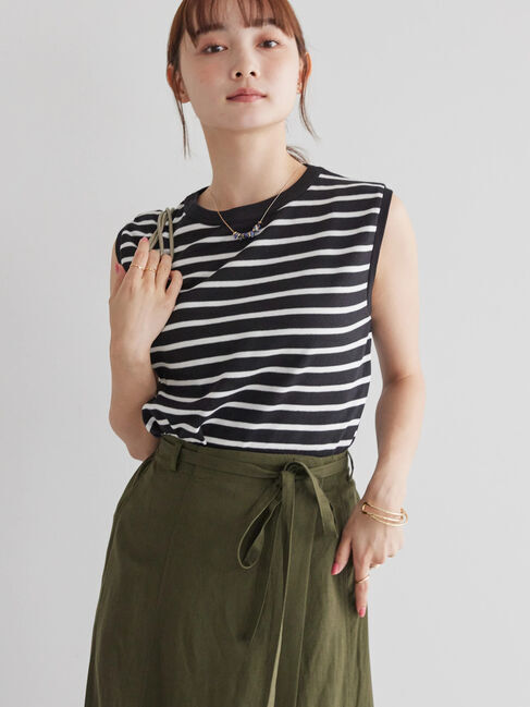  「ノースリーブカットプルオーバー」|Tシャツ・カットソー|ボーダー