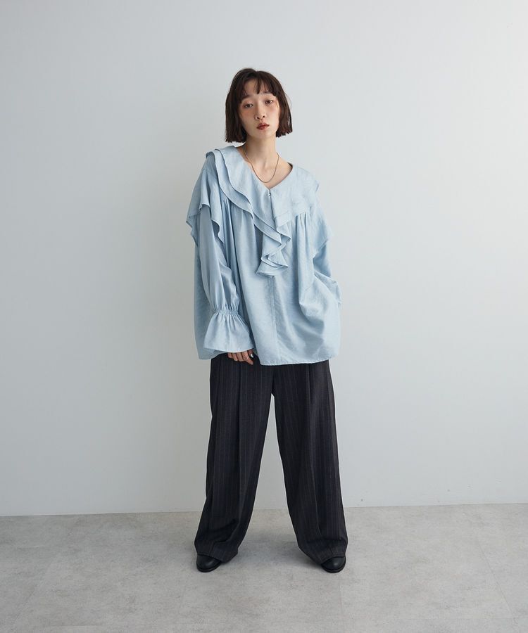 AnriettMusee「ビッグカラーフリルブラウス」|シャツ・ブラウス|