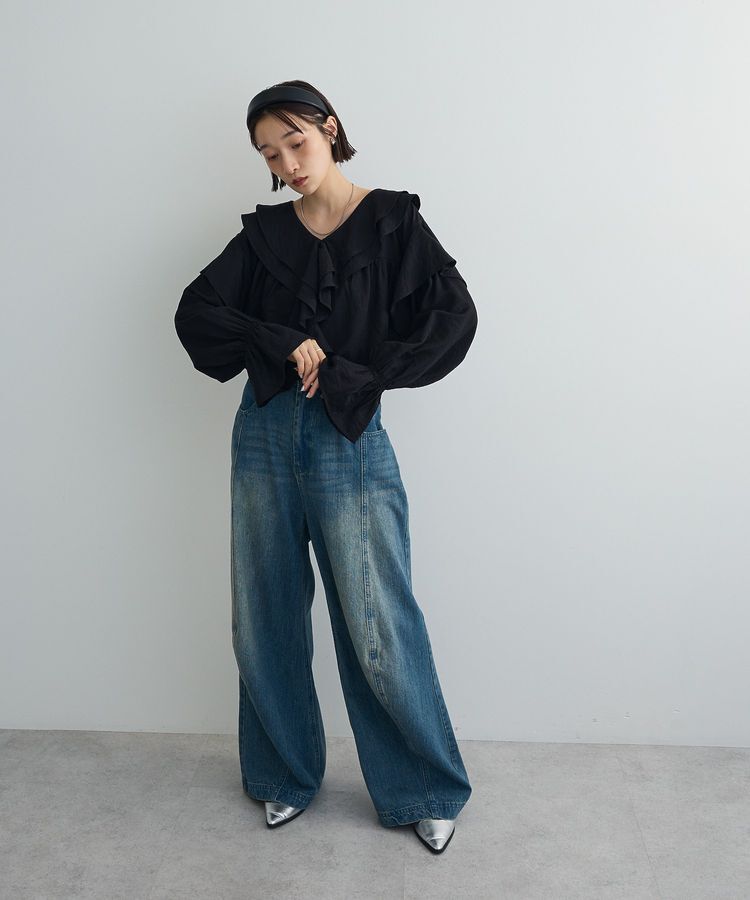 AnriettMusee「ビッグカラーフリルブラウス」|シャツ・ブラウス|