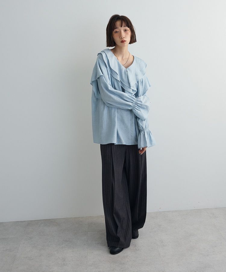 AnriettMusee「ビッグカラーフリルブラウス」|シャツ・ブラウス|