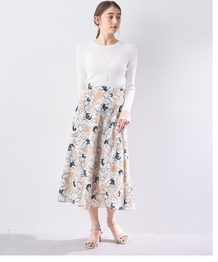 YECCA VECCA「袖口シアーリブニット」|ニット・セーター|