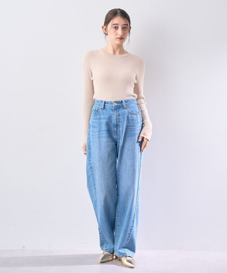 YECCA VECCA「袖口シアーリブニット」|ニット・セーター|