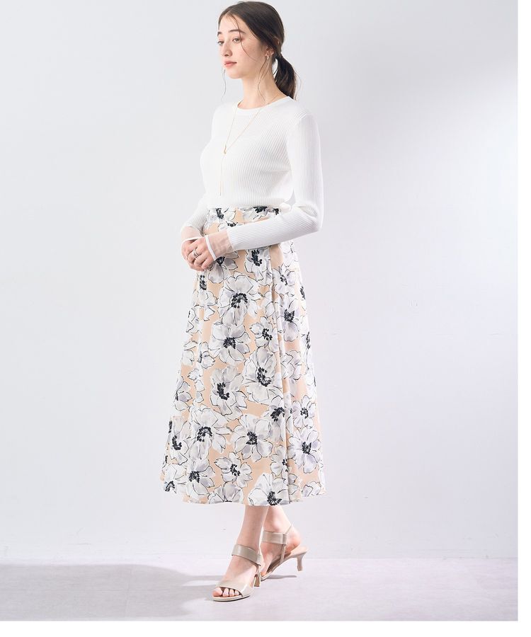 YECCA VECCA「袖口シアーリブニット」|ニット・セーター|