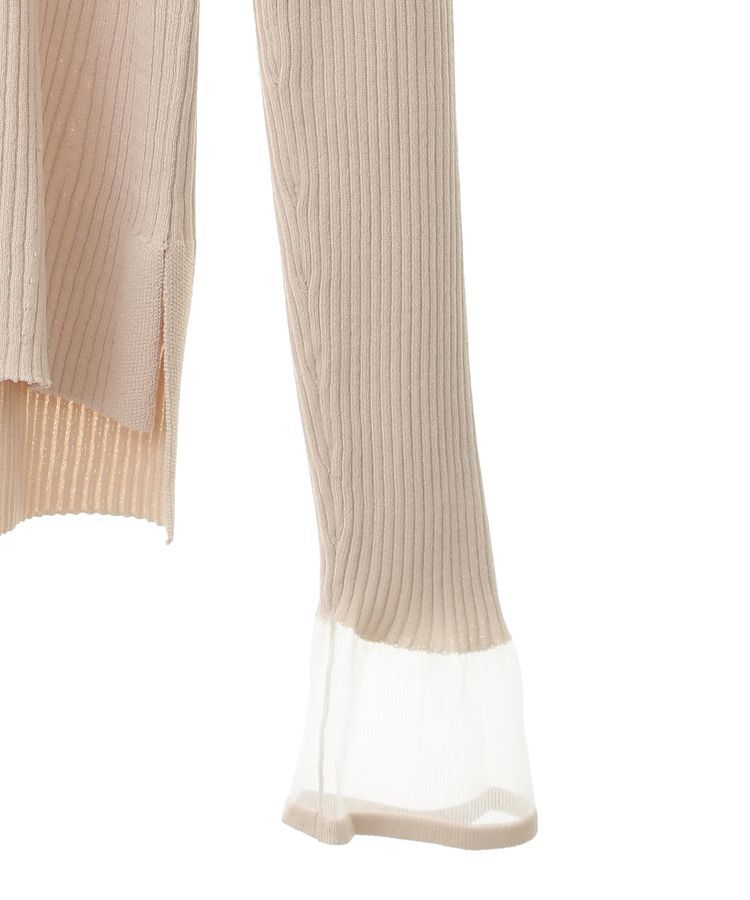 YECCA VECCA「袖口シアーリブニット」|ニット・セーター|