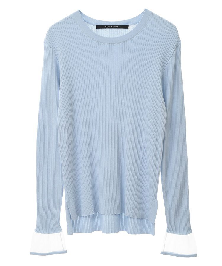 YECCA VECCA「袖口シアーリブニット」|ニット・セーター|