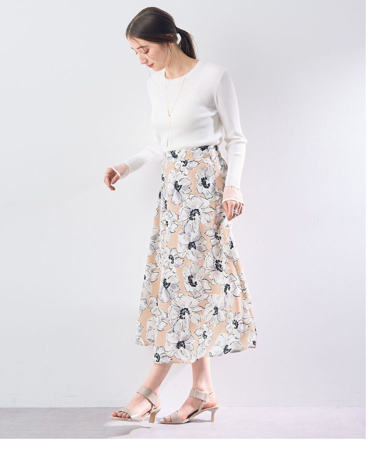 YECCA VECCA「袖口シアーリブニット」|ニット・セーター|