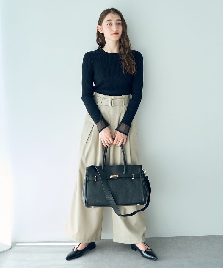 YECCA VECCA「袖口シアーリブニット」|ニット・セーター|