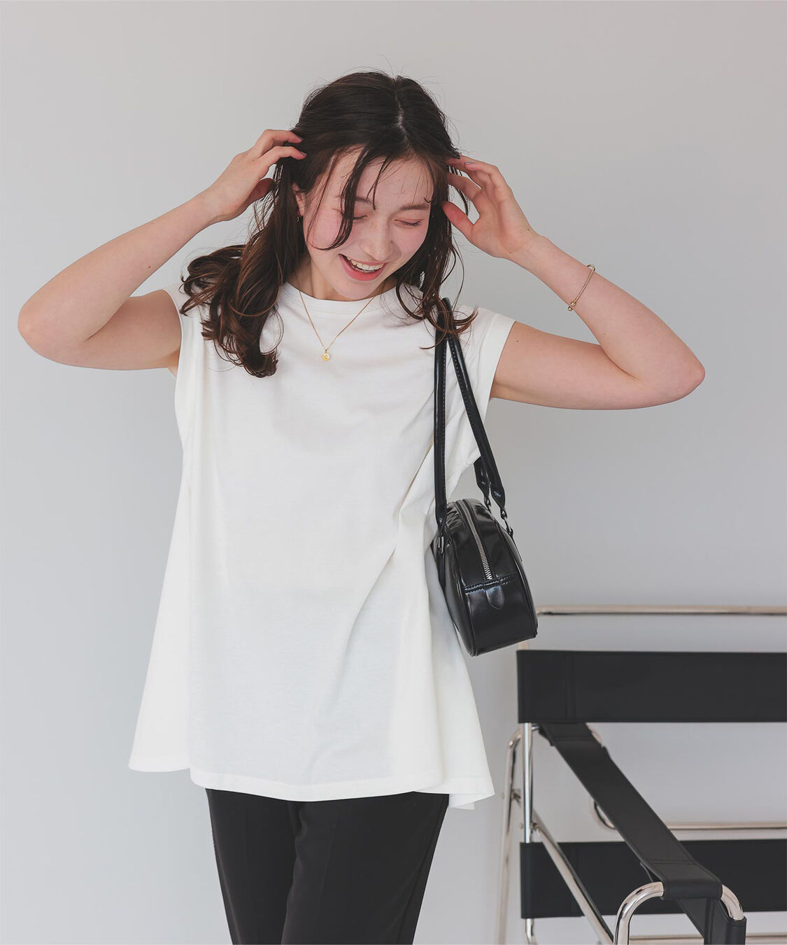 titivate「汗染み防止バックフレアTシャツ」|Tシャツ・カットソー|