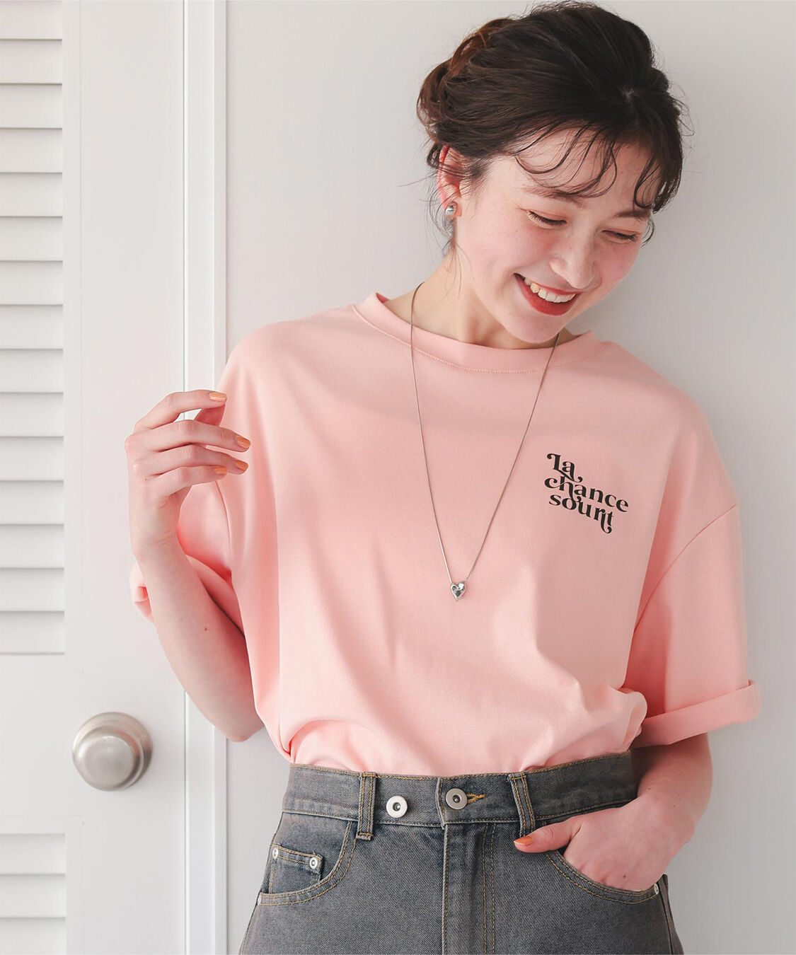 titivate「バックロゴゆるっとTシャツ」|Tシャツ・カットソー|ピンク