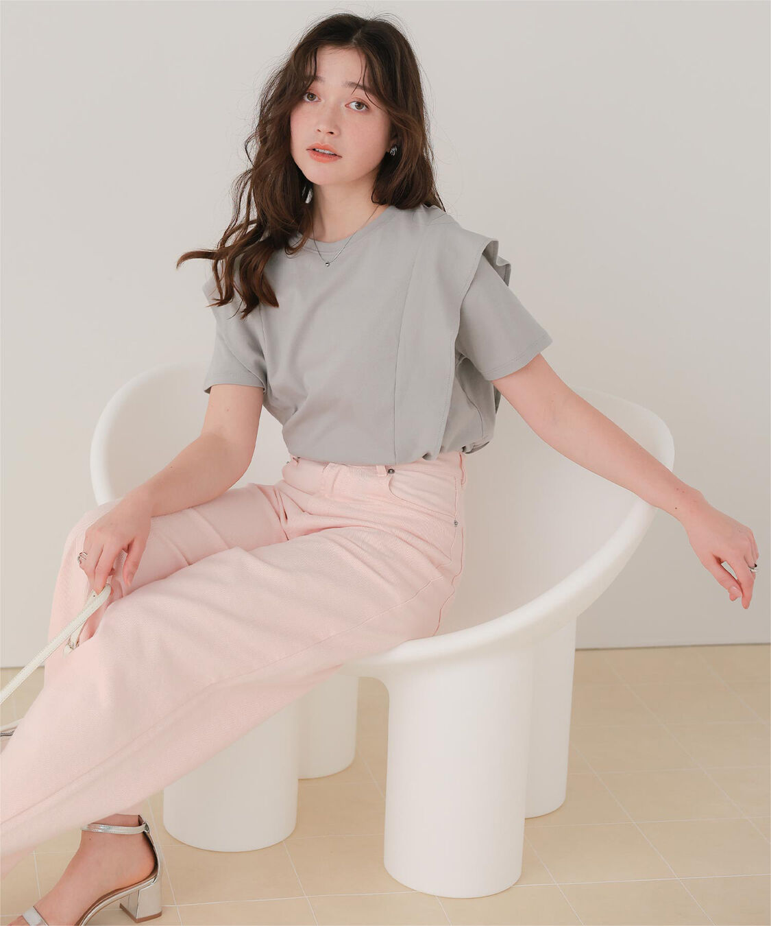 titivate「汗染み防止ラッフルスリーブTシャツ」|Tシャツ・カットソー|