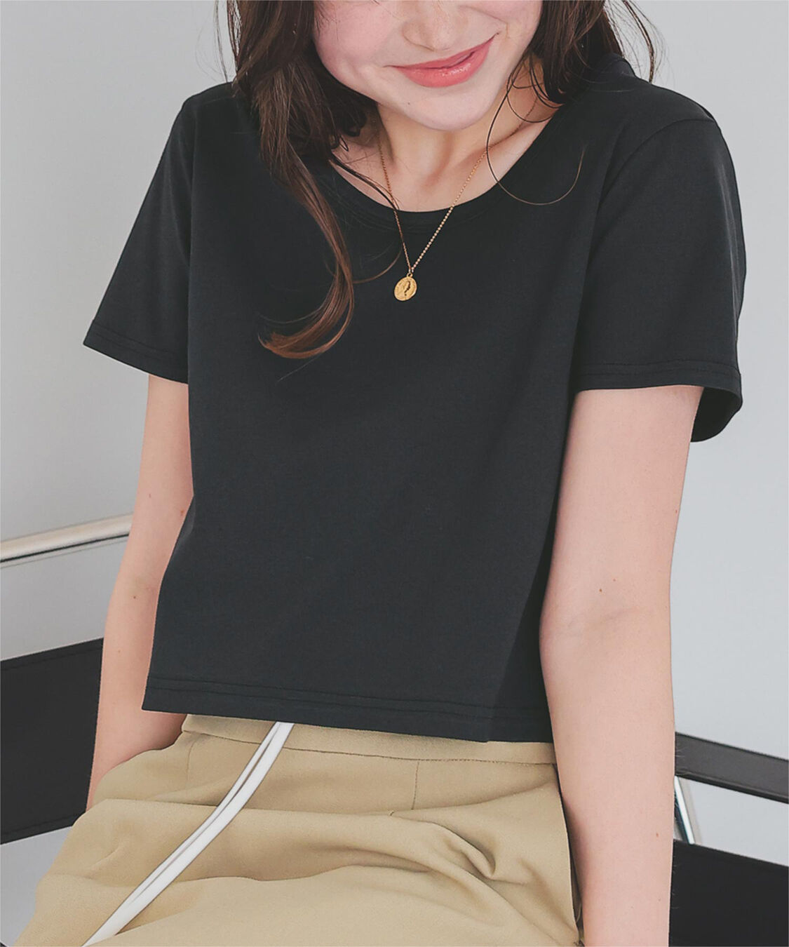 titivate「汗染み防止ｺﾝﾊﾟｸﾄTｼｬﾂ」|Tシャツ・カットソー|ブラック