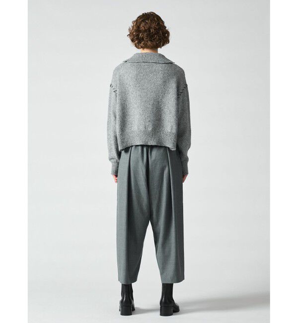 mizuiro ind「mizuiro ind スキッパーハンドステッチショートプルオーバー」|ニット・セーター|