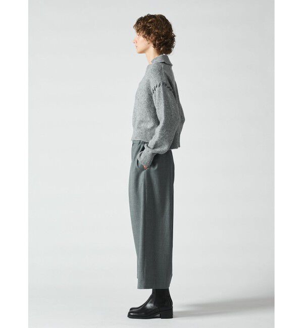 mizuiro ind「mizuiro ind スキッパーハンドステッチショートプルオーバー」|ニット・セーター|