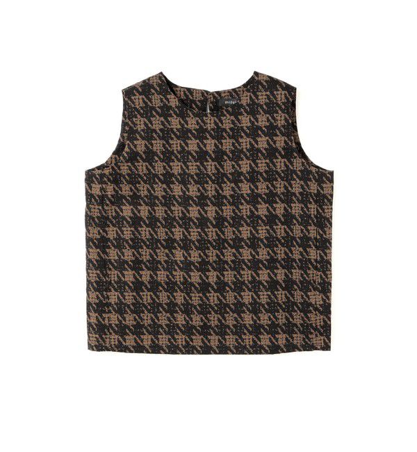 mizuiro ind「mizuiro ind 千鳥プリントノースリーブプルオーバー」|Tシャツ・カットソー|