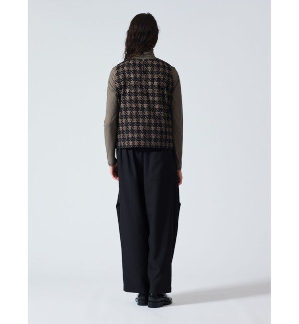 mizuiro ind「mizuiro ind 千鳥プリントノースリーブプルオーバー」|Tシャツ・カットソー|