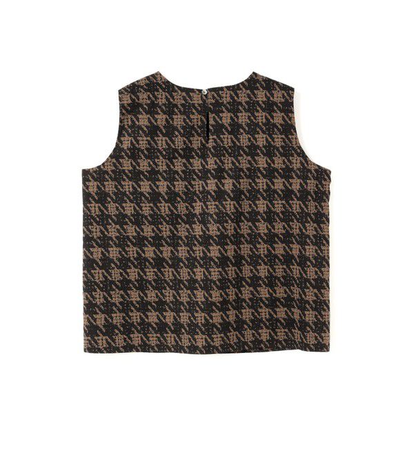 mizuiro ind「mizuiro ind 千鳥プリントノースリーブプルオーバー」|Tシャツ・カットソー|