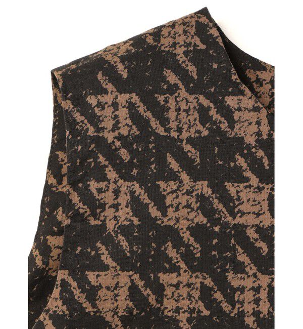 mizuiro ind「mizuiro ind 千鳥プリントノースリーブプルオーバー」|Tシャツ・カットソー|