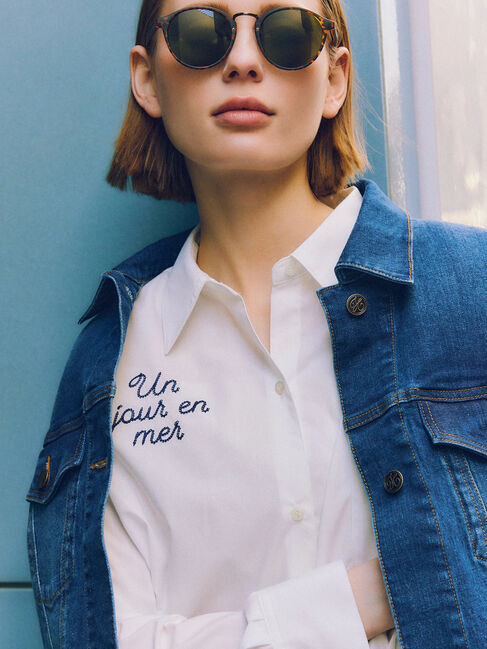 Te chichi「ポイント刺繍シャツ《2026 spring catalog item》」|シャツ・ブラウス|オフホワイト