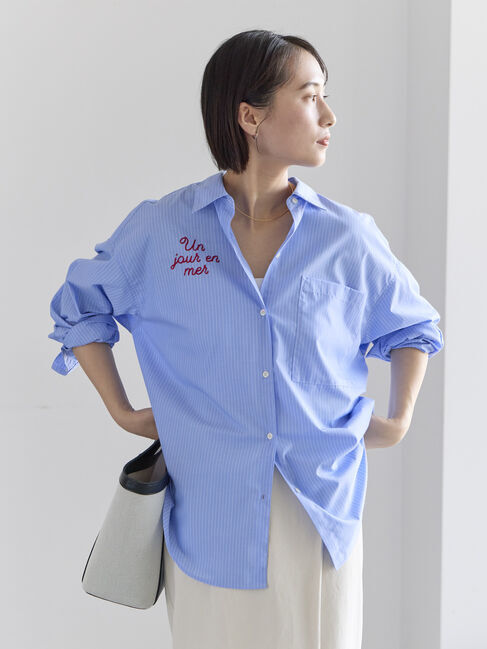 Te chichi「ポイント刺繍シャツ《2026 spring catalog item》」|シャツ・ブラウス|ストライプ