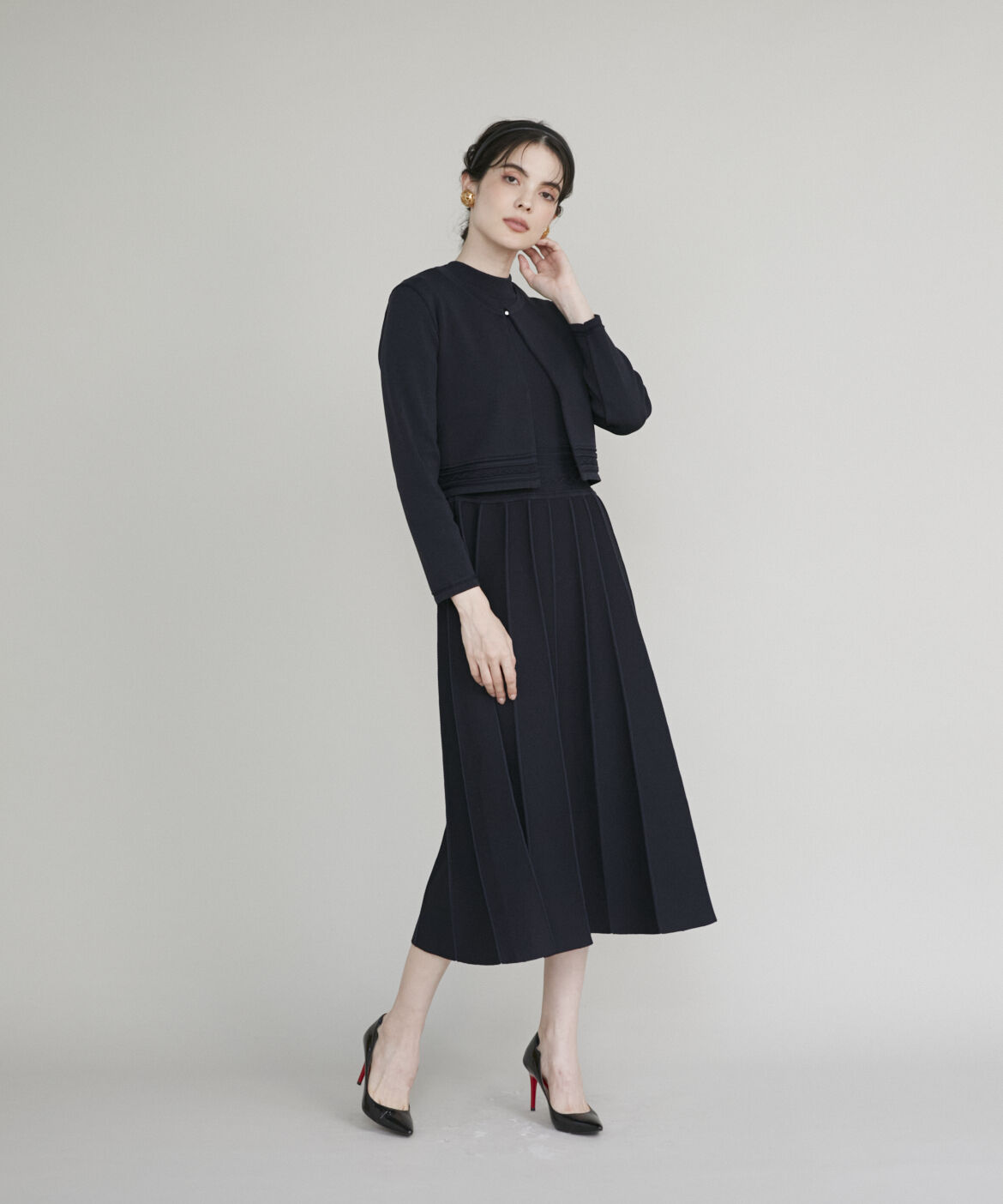 Maglie le cassetto「《M Maglie le cassetto》バイカラーニットワンピース」|ワンピース|