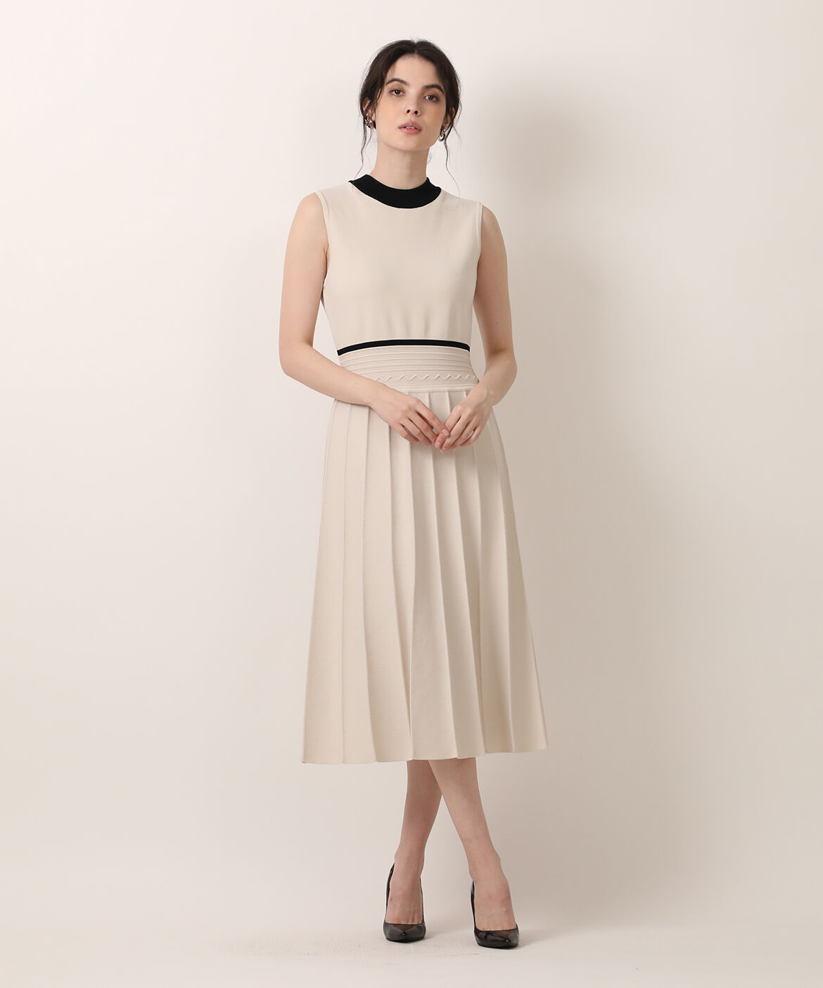 Maglie le cassetto「《M Maglie le cassetto》バイカラーニットワンピース」|ワンピース|