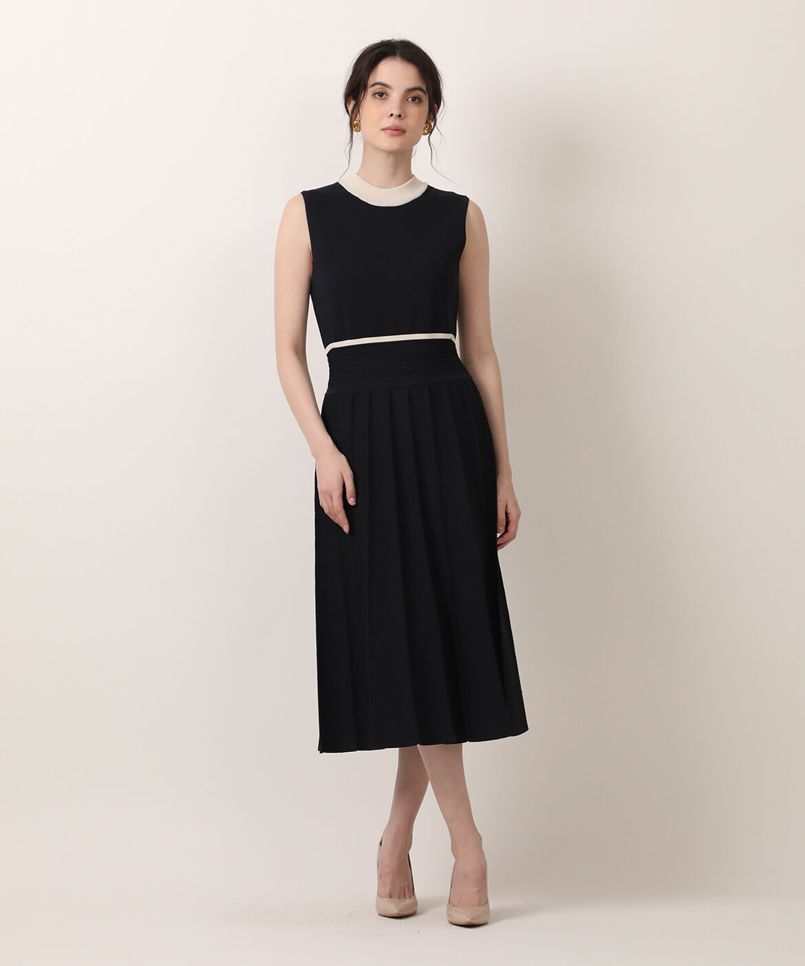 Maglie le cassetto「《M Maglie le cassetto》バイカラーニットワンピース」|ワンピース|