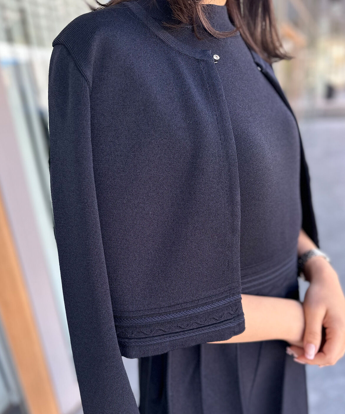 Maglie le cassetto「《M Maglie le cassetto》バイカラーニットワンピース」|ワンピース|