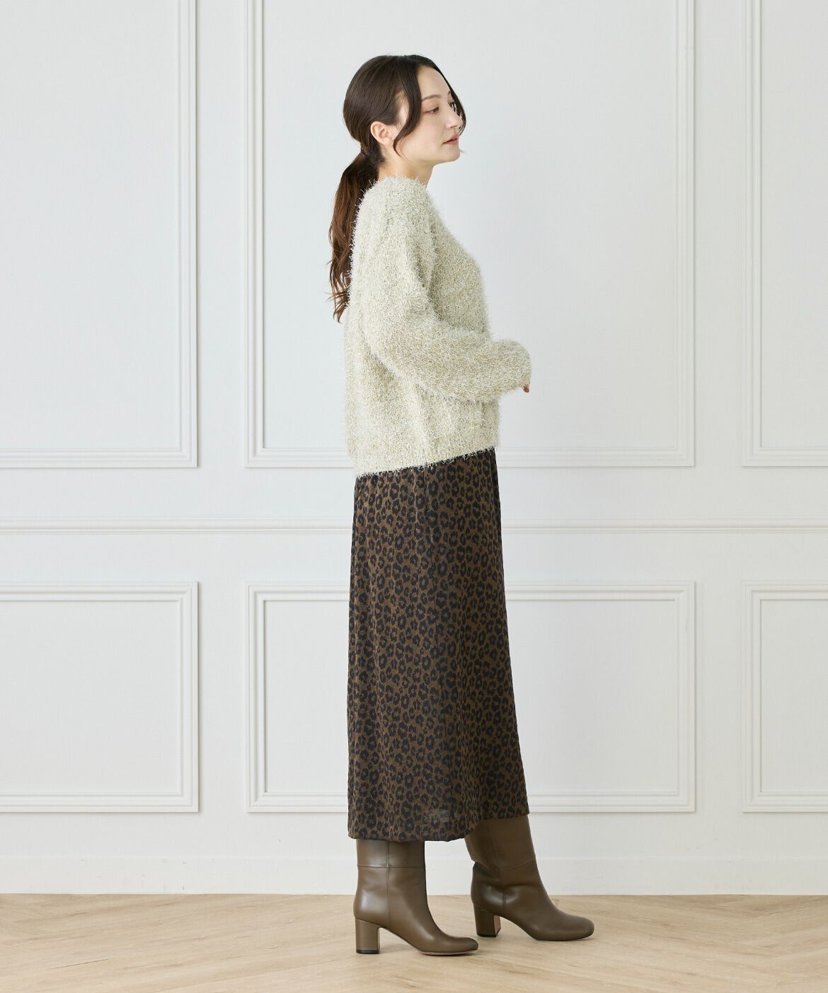 Le Souk「《大きいサイズ》フェザーヤーンニットプルオーバー」|ニット・セーター|