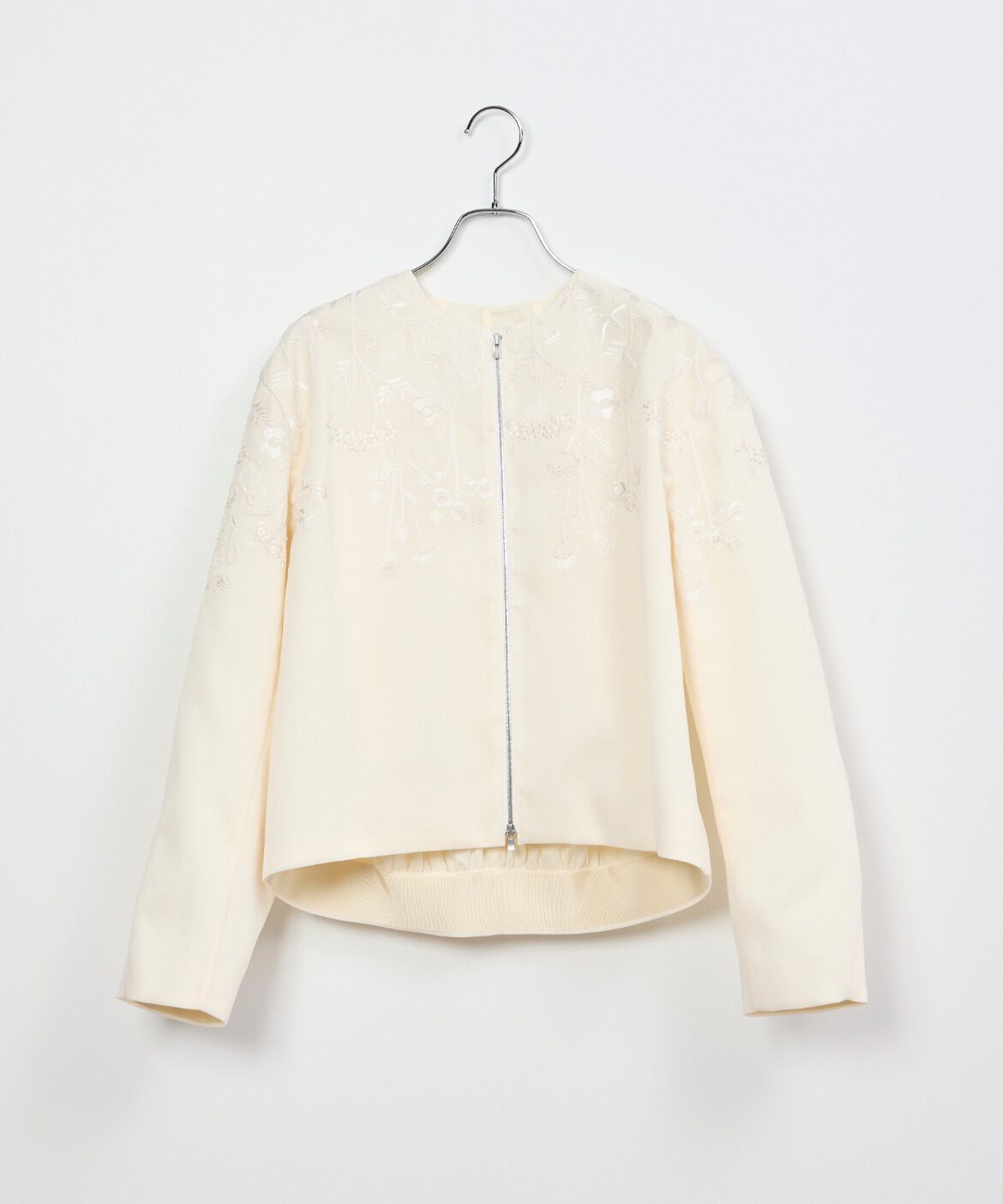 INED「《大きいサイズ》フロントジップブルゾン《la veille by SUPERIOR CLOSET》」|その他|オフホワイト1