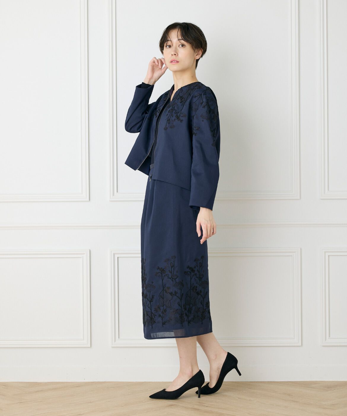 INED「《大きいサイズ》フロントジップブルゾン《la veille by SUPERIOR CLOSET》」|その他|