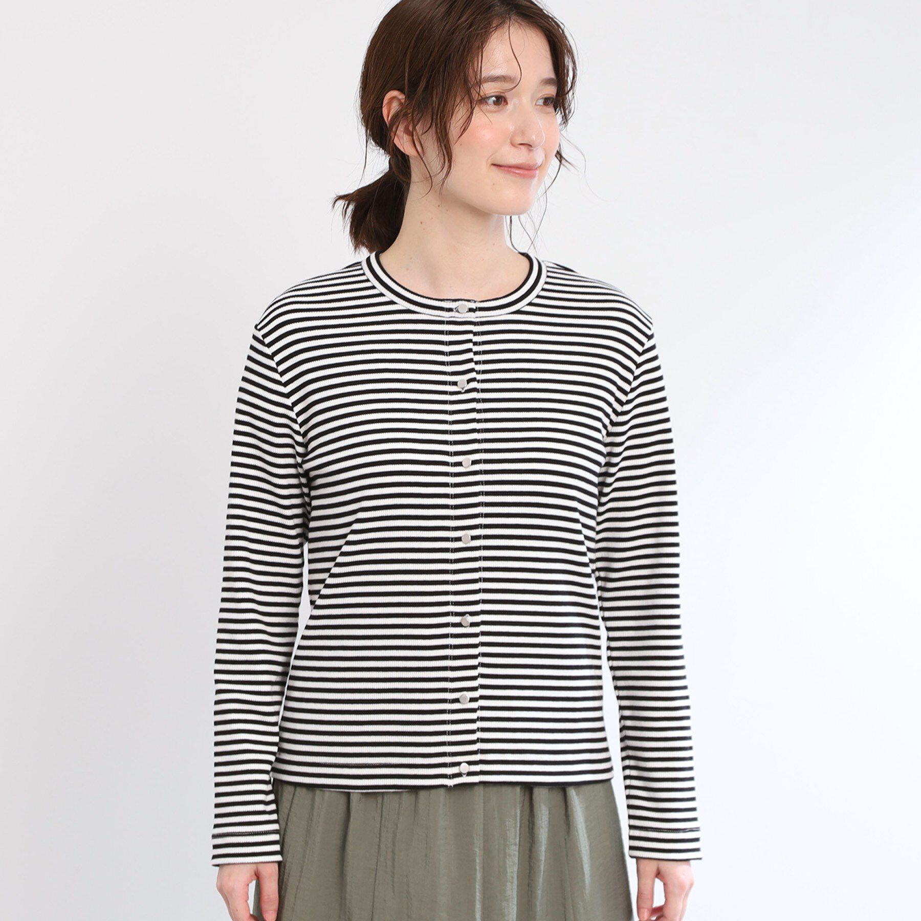 Reflect「【手洗い可／一枚着でも◎】ドット風ボタンカーディガン」|カーディガン|