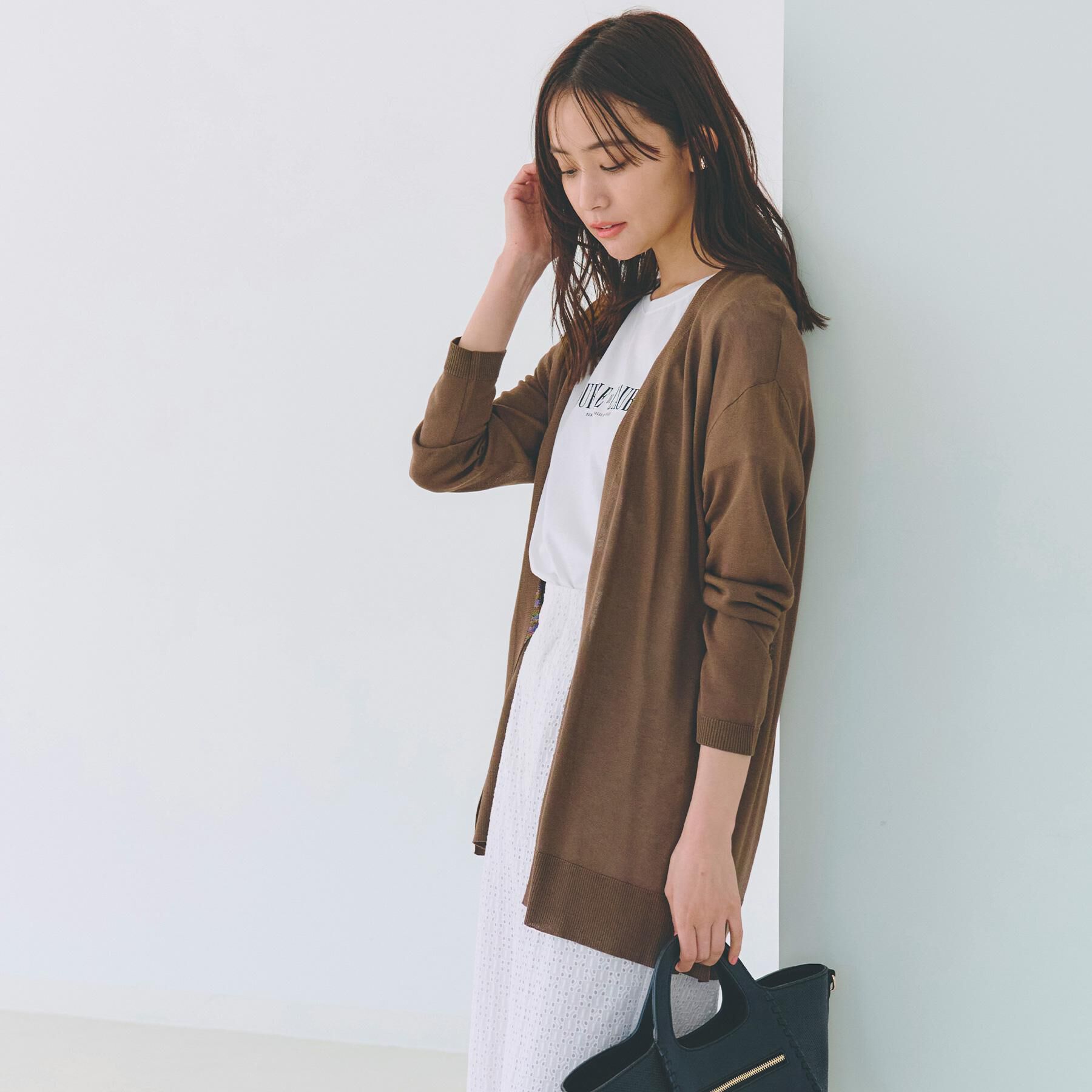 grove「【接触冷感/UVカットetc】夏に嬉しい機能付き！ベーシックロングカーディガン」|カーディガン|ブラウン(043)