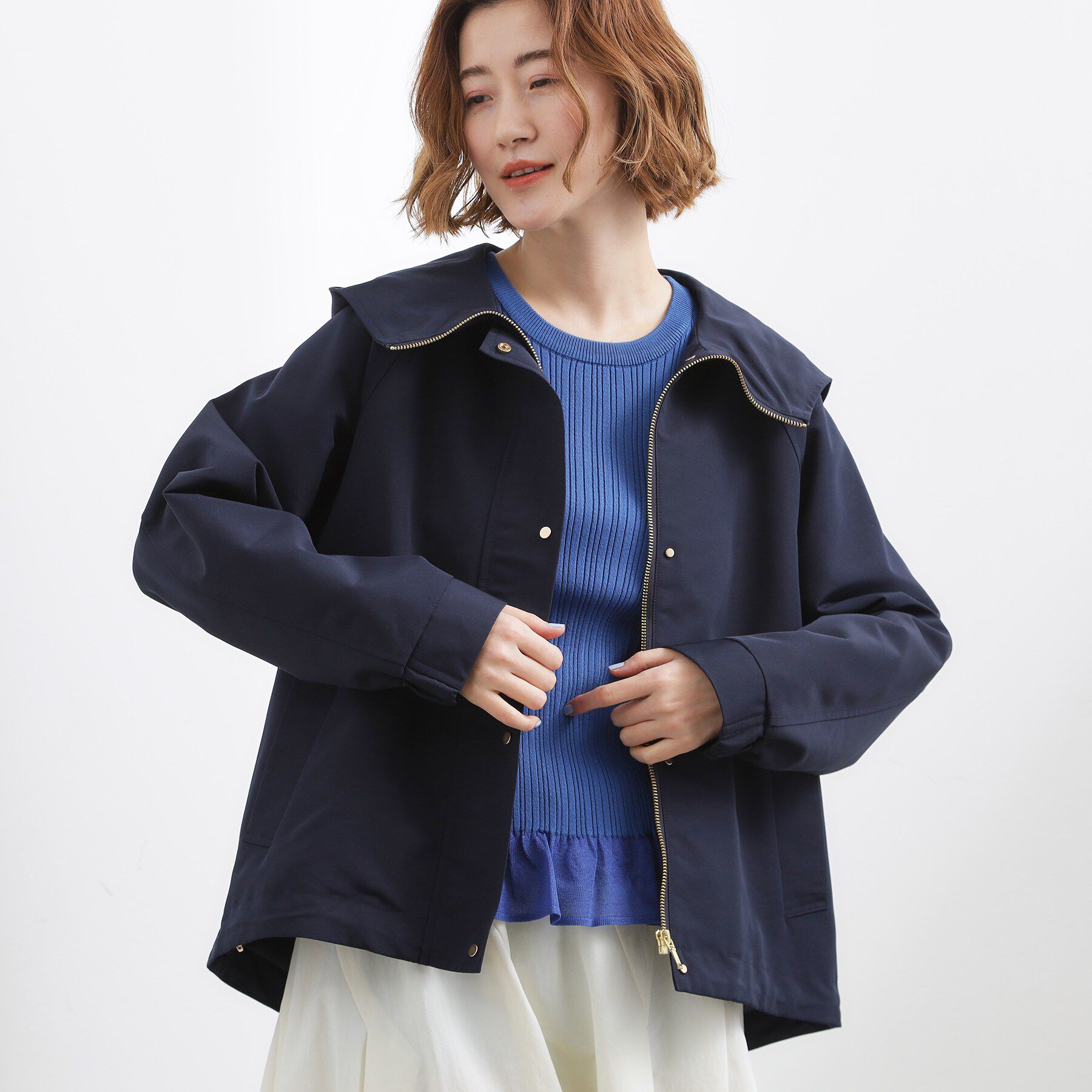 grove「【貴島明日香さん着用】【撥水】きれいめに着こなせるマウンテンパーカ」|ブルゾン・スタジャン|ネイビー(094)