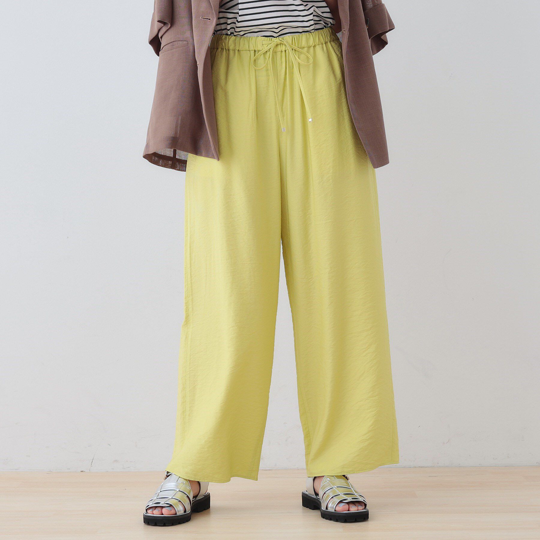 INDIVI「【洗える／UVケア／SETUP可能】ドロストワイドパンツ」|その他|