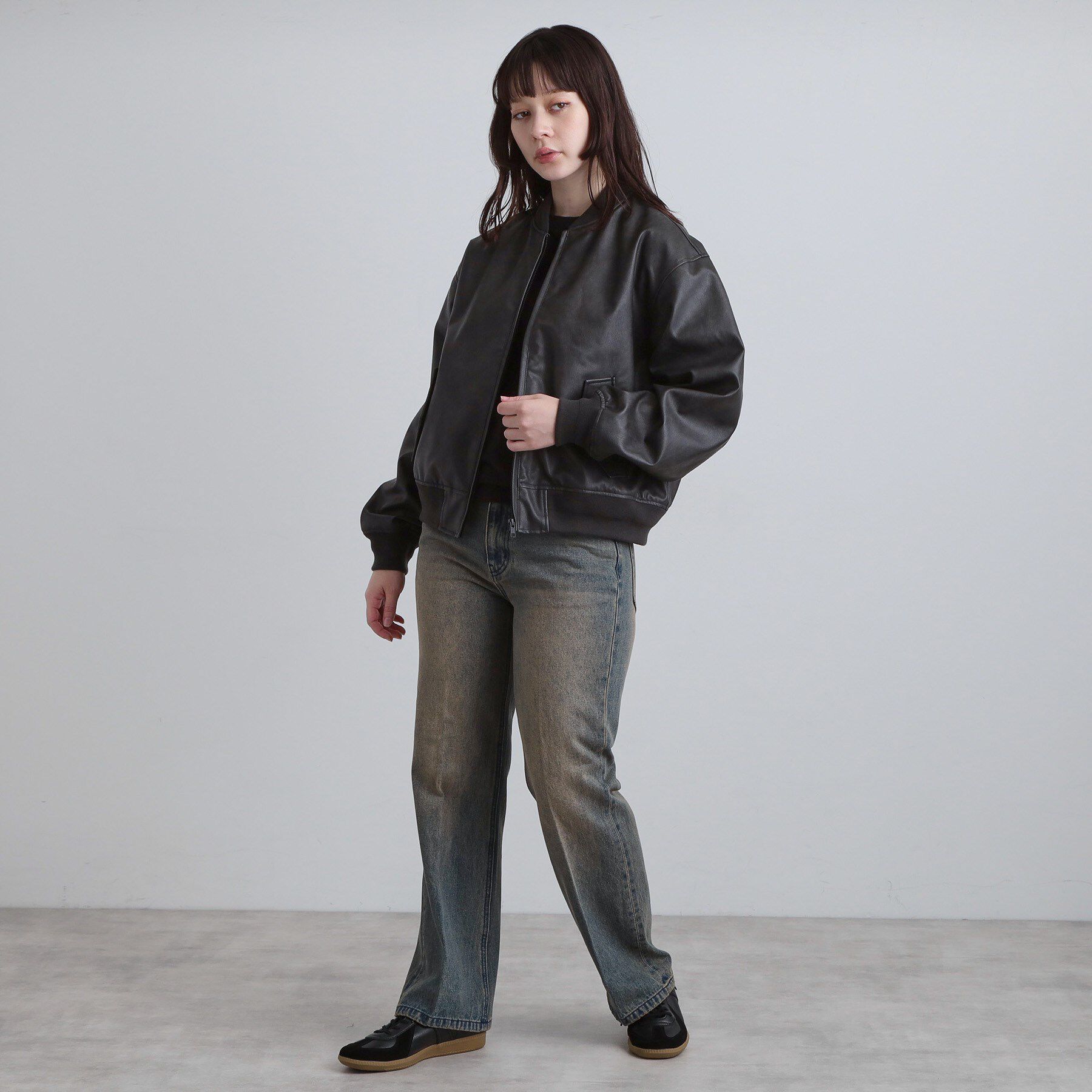 tk.TAKEO KIKUCHI「シンセティックレザー MA－1」|ブルゾン・スタジャン|