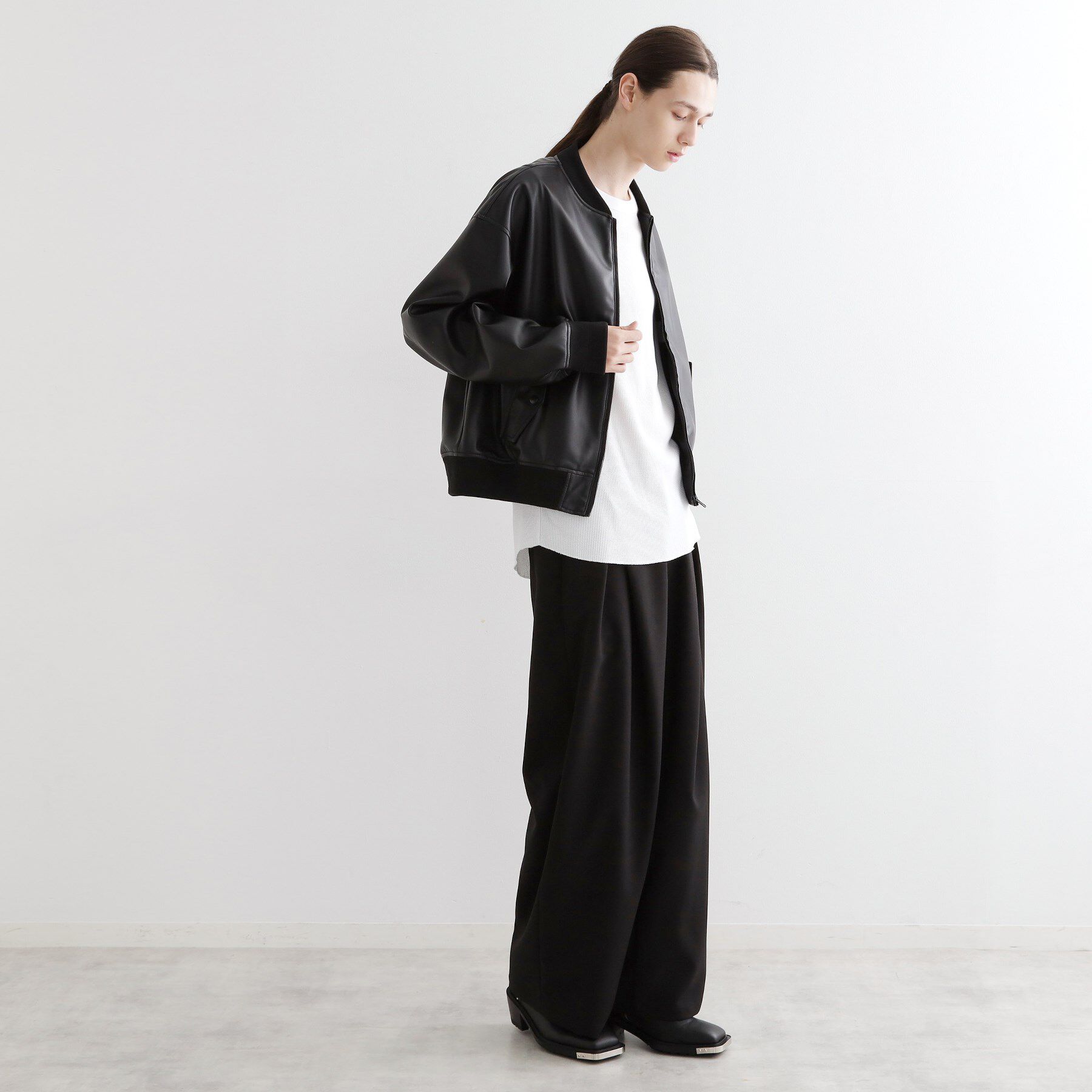 tk.TAKEO KIKUCHI「シンセティックレザー MA－1」|ブルゾン・スタジャン|