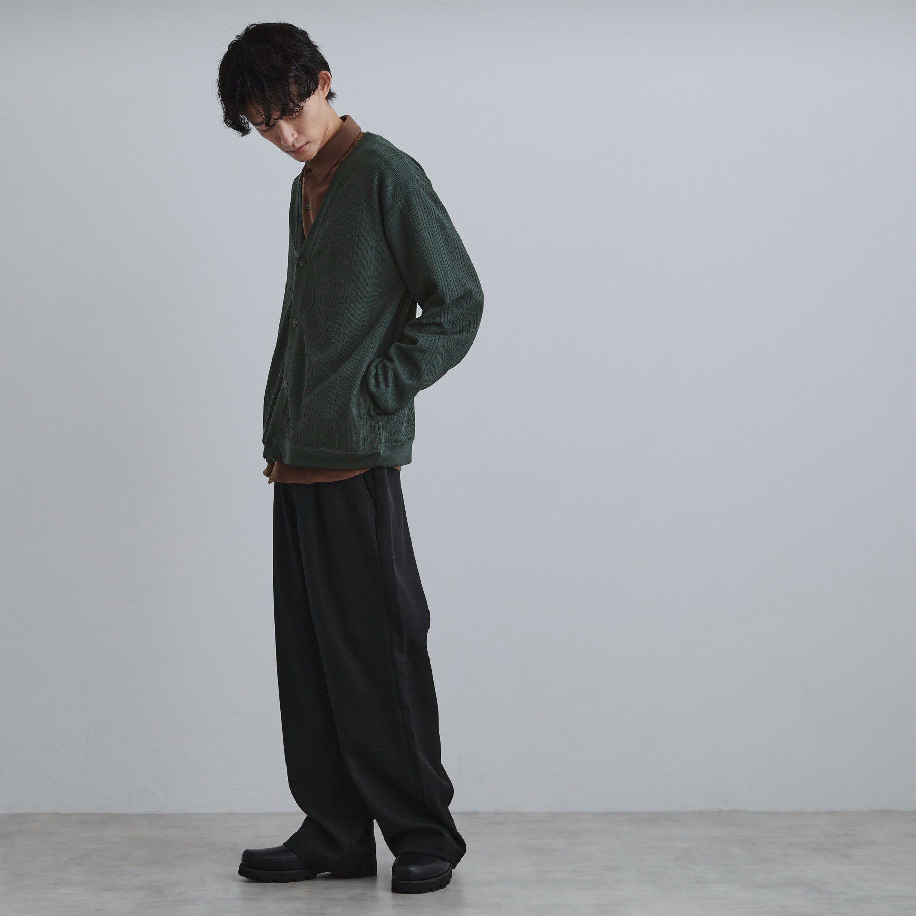 tk.TAKEO KIKUCHI「ニットライクジャカードカーディガン」|カーディガン|