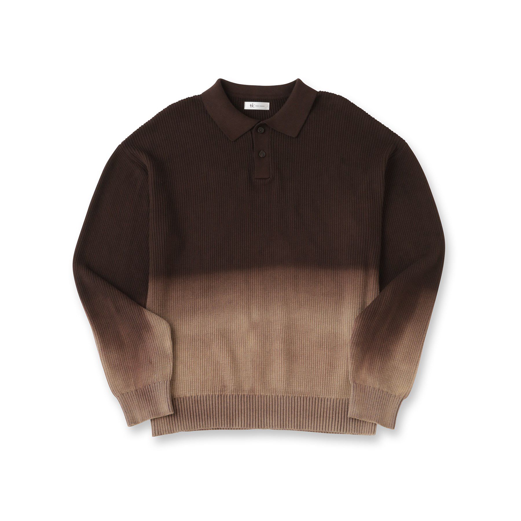 tk.TAKEO KIKUCHI「畦編みニットポロシャツブリーチ」|ニット・セーター|