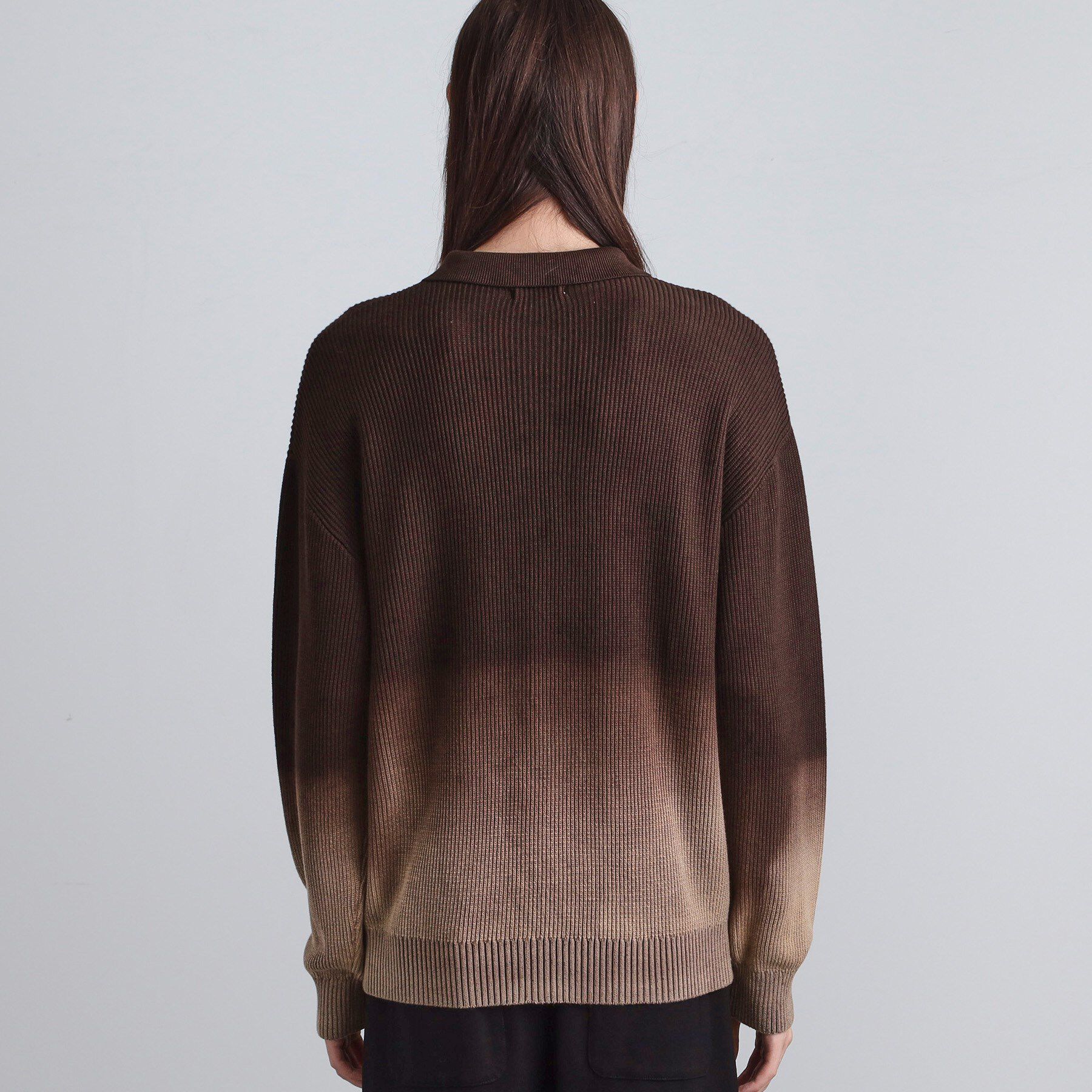 tk.TAKEO KIKUCHI「畦編みニットポロシャツブリーチ」|ニット・セーター|