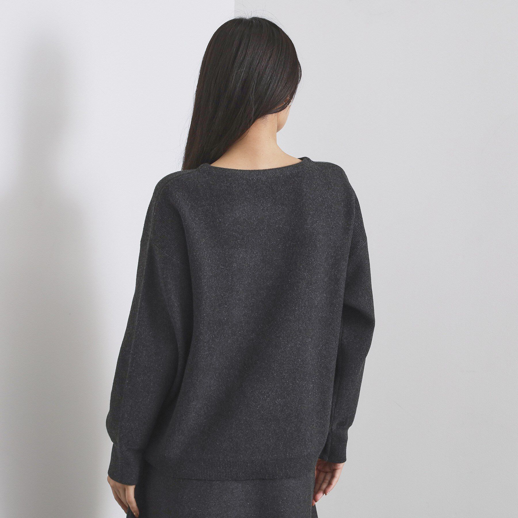 OPAQUE.CLIP「サイド編地切替ニットトップス/セットアップ対応【洗濯機OK】」|ニット・セーター|