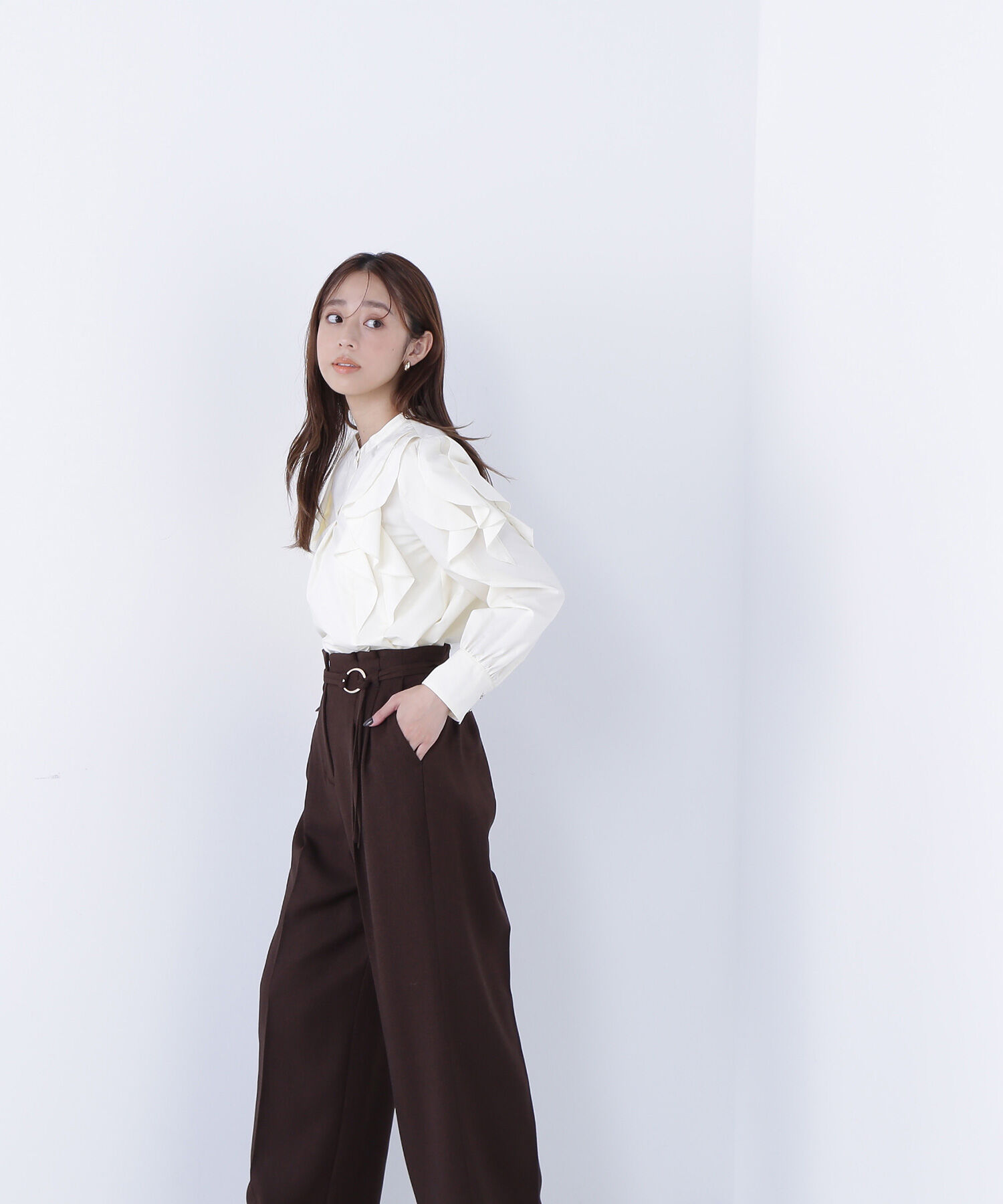  「メタルポイントフリルブラウス」|シャツ・ブラウス|