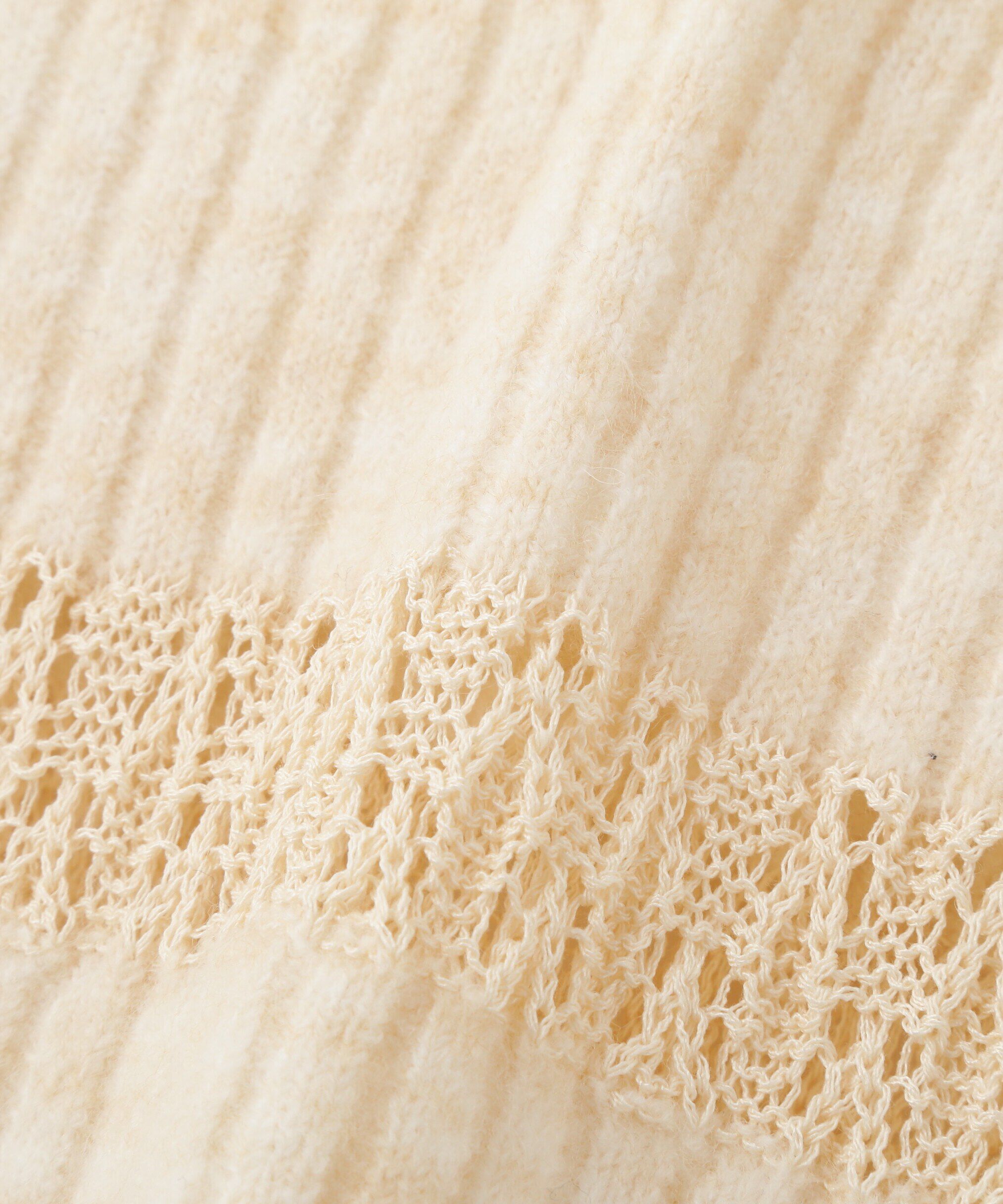  「透かし編みボーダーリブニット」|ニット・セーター|