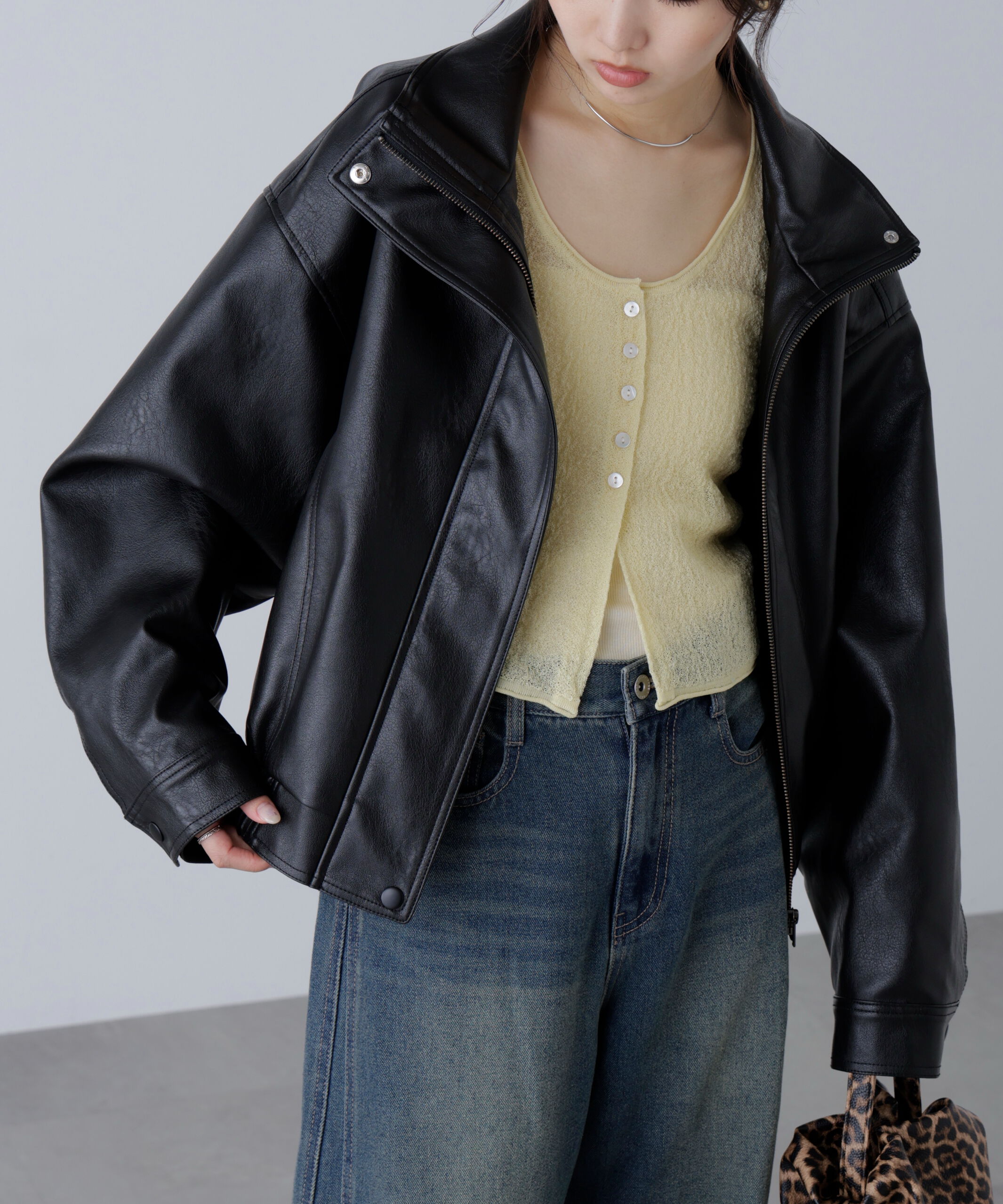  「スタンド合皮ブルゾン」|ブルゾン・スタジャン|