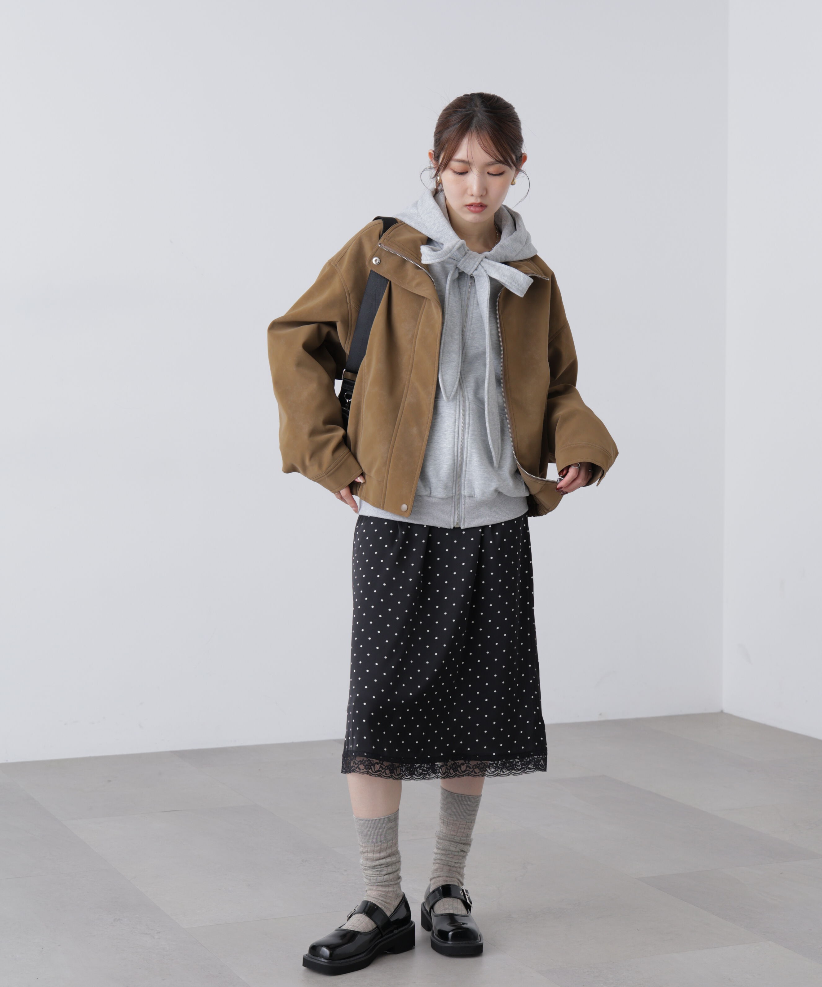  「スタンド合皮ブルゾン」|ブルゾン・スタジャン|