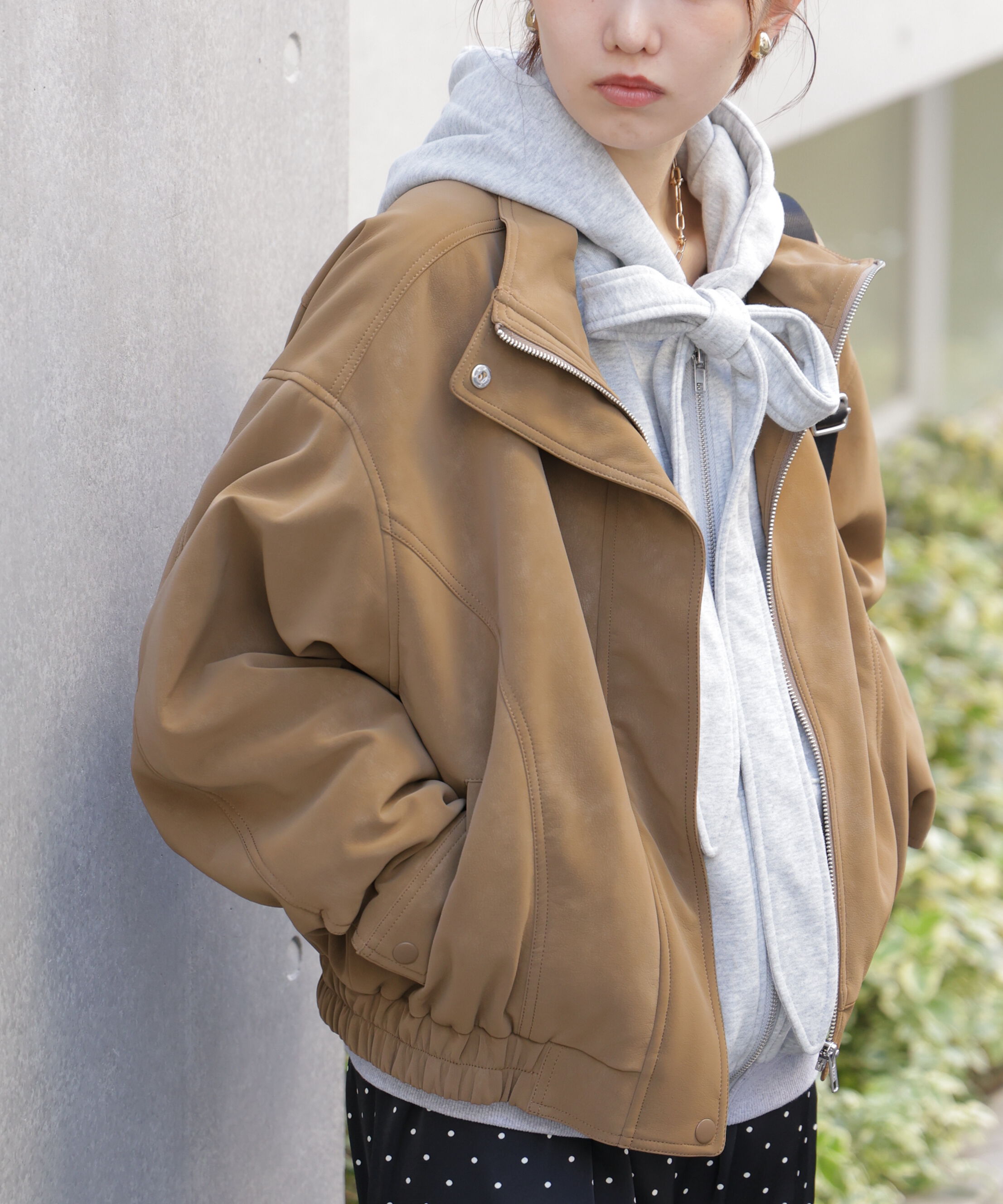  「スタンド合皮ブルゾン」|ブルゾン・スタジャン|