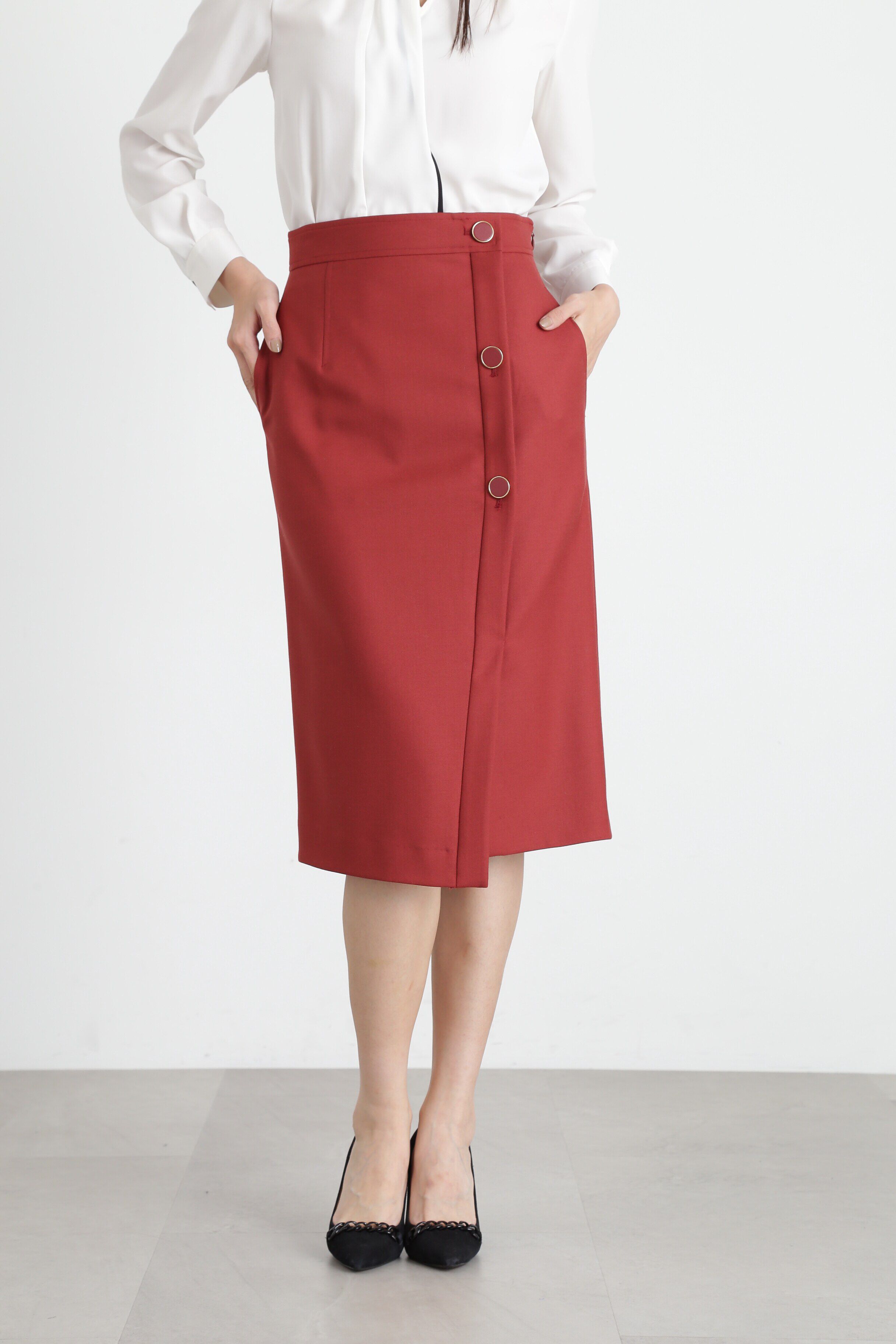  「◆ラップタイトスカート」|スカート|レッド