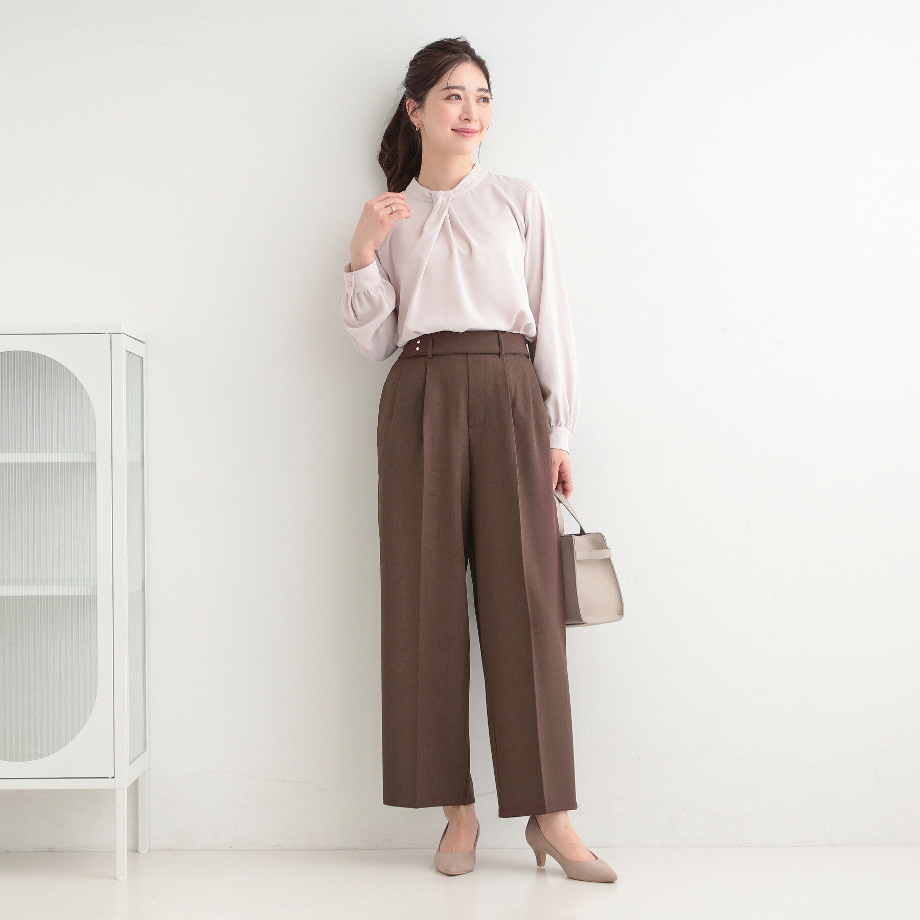 SHOO･LA･RUE「【着丈選べる/S-LL/洗濯機可】楽ちん&times;きれいみえ　ストレッチワイドパンツ」|その他|