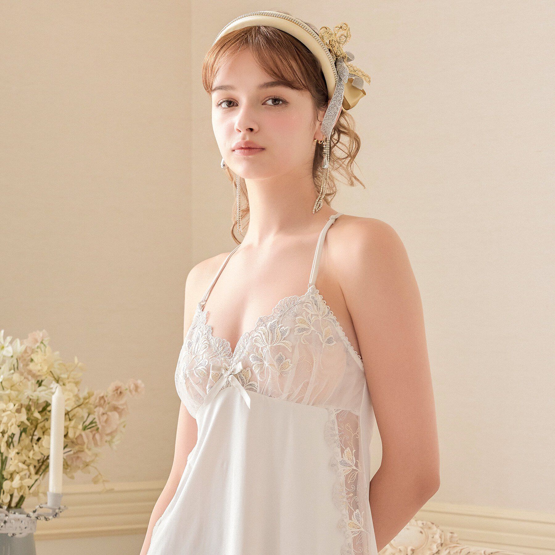 Risa Magli「リーゼル スリップ」|キャミソール|アイボリー(004)