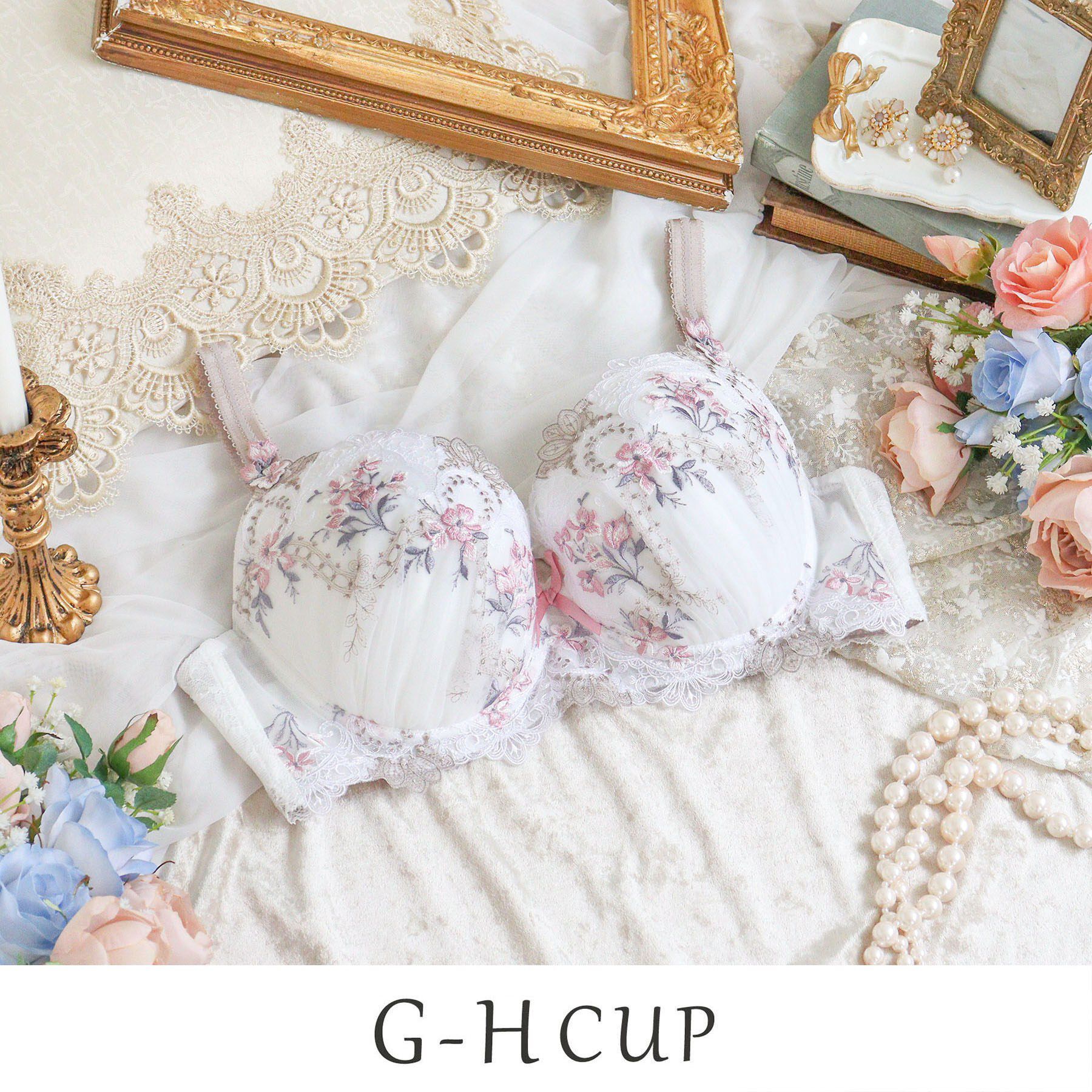 Risa Magli「アリーシャ ブラジャー (G-H) ＜S Make Type＞」|インナー|ホワイト(001)